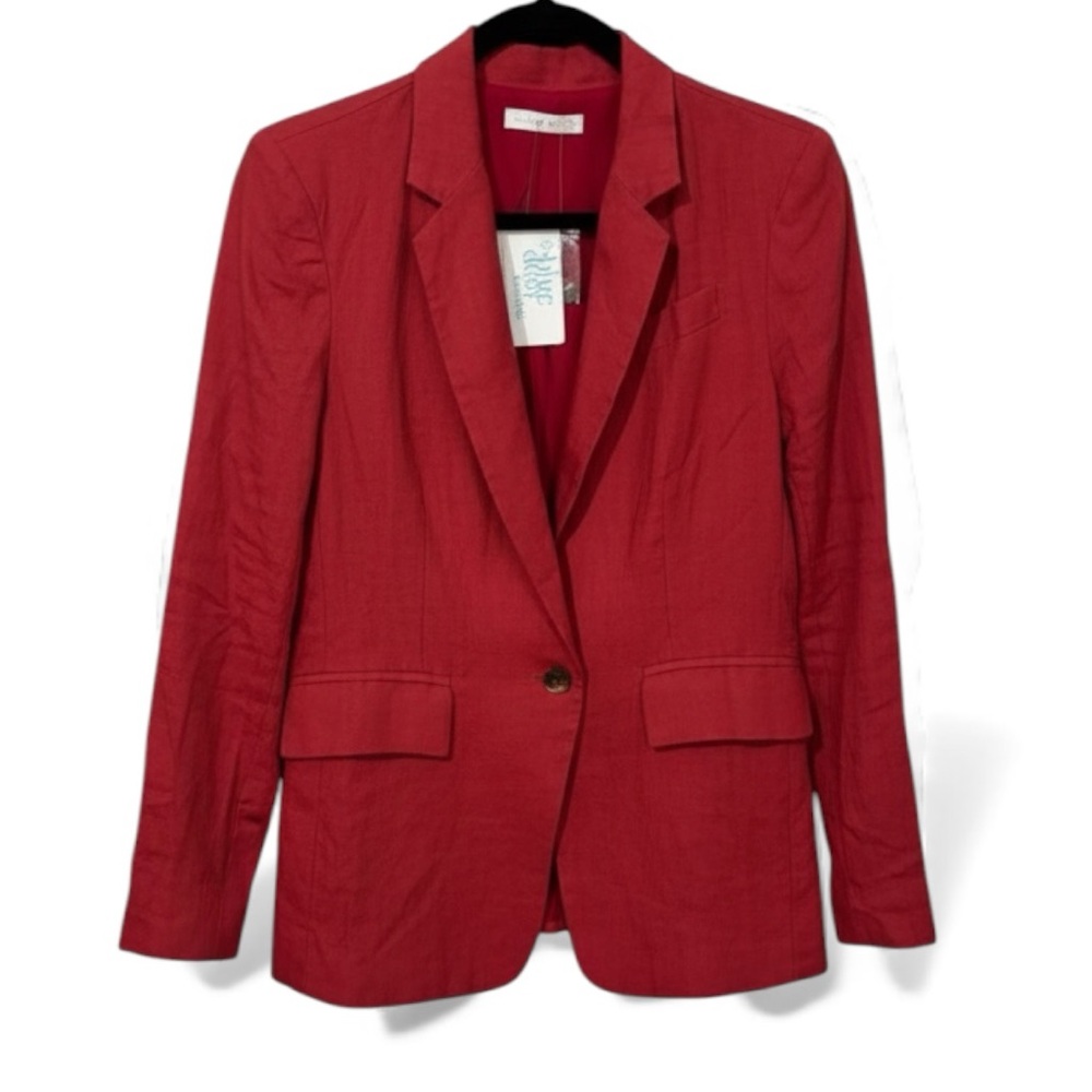 Karlie Red‎ Tailored Blazer with Notched Lapels